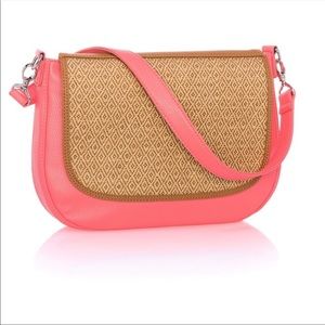 Thirty-One New Calypso Coral Pebble Purse/Handbag with Strap and Flap